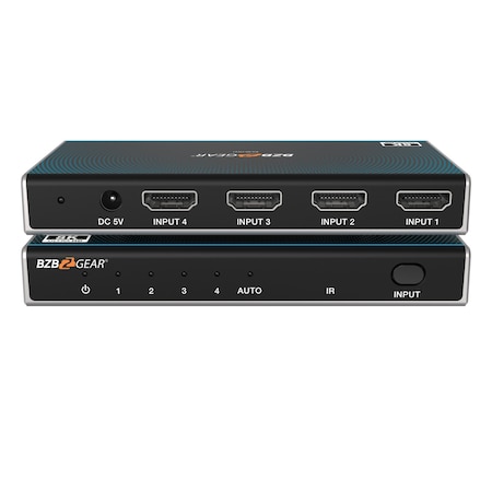 Bzbgear 4x1 8K UHD Ultra Slim HDMI 2.1 Switcher 8K60, 4K120Hz 4:4:4 10bit BG-8K-HS41